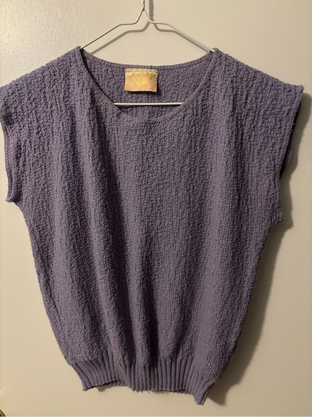 Vintage Retro 90s 80s Justin Allen Purple Knit Tank Large